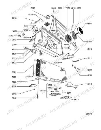 Схема №1 AKR 698 WH с изображением Указатель для электровытяжки Whirlpool 481213428093