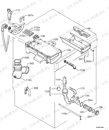 Взрыв-схема стиральной машины Arthurmartinelux AWF1410C - Схема узла Hydraulic System 272