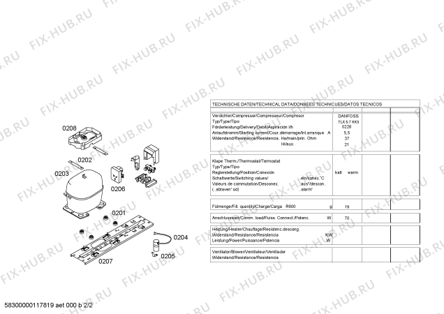 Взрыв-схема холодильника Constructa CK102102 - Схема узла 02