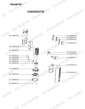 Схема №1 VU9020F0/7X0 с изображением Блок управления для электрообогревателя Rowenta CS-00096376