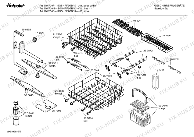 Схема №5 SGSHPE3GB Art.: DWF60S с изображением Столешница для посудомойки Bosch 00216531
