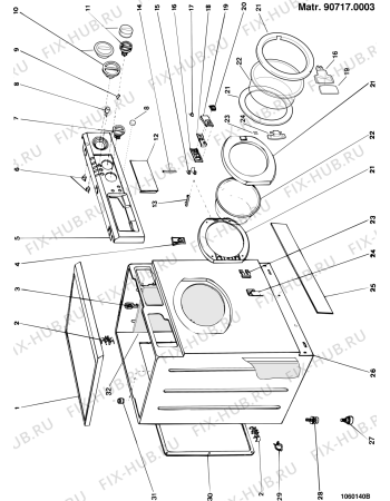 Схема №1 AV3837TXENL (F004171) с изображением Проводка для стиральной машины Indesit C00036301