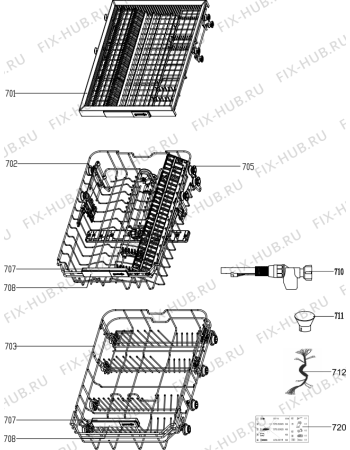 Взрыв-схема посудомоечной машины Gorenje MGV5510 (571916, WQP8-GDFI1) - Схема узла 07