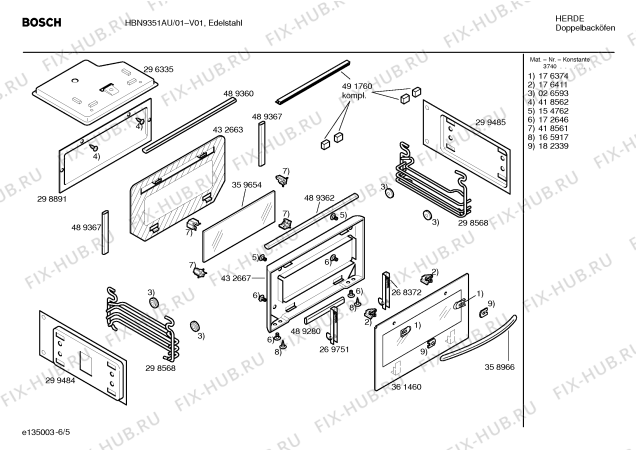 Схема №4 HBN9350AU с изображением Инструкция по эксплуатации для плиты (духовки) Bosch 00580255