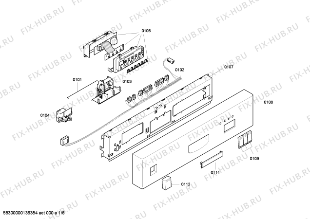 Схема №3 SHU33A06UC Bosch с изображением Кабель для посудомоечной машины Bosch 00189501