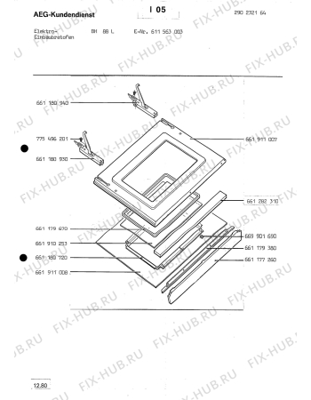 Взрыв-схема плиты (духовки) Aeg BH 88 L - Схема узла Section1
