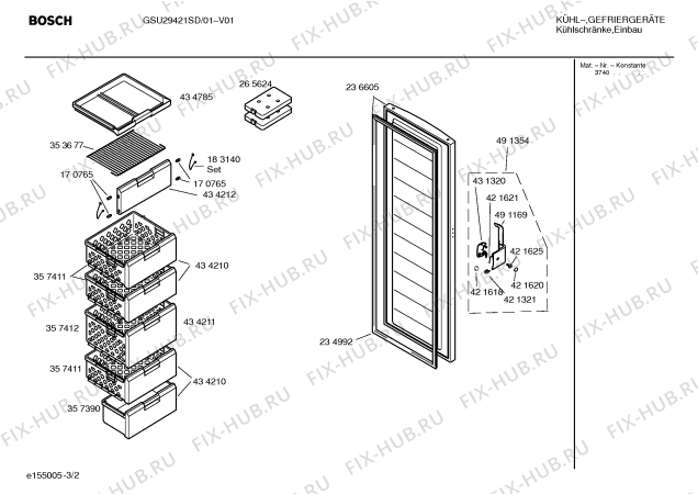 Взрыв-схема холодильника Bosch GSU29421SD - Схема узла 02