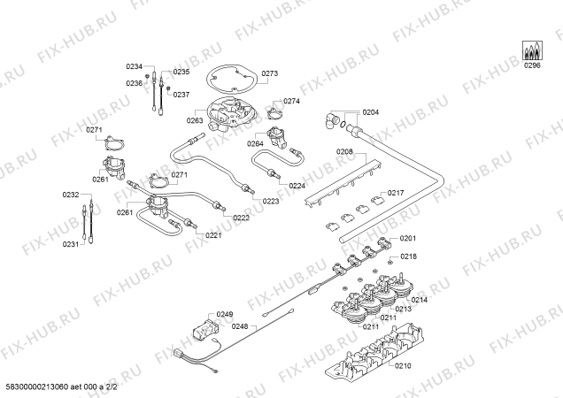 Взрыв-схема плиты (духовки) Bosch PCH6A5B96 MS 60F 3G+1MW BOSCH SV - Схема узла 02