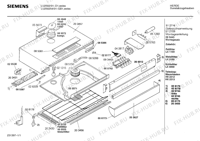 Схема №1 LU2502 с изображением Панель для вентиляции Siemens 00205012