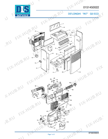 Схема №1 PAC  AL2 ECO с изображением Вапорайзер для кондиционера DELONGHI 552452