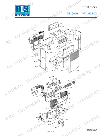 Схема №1 PAC G3ECO с изображением Часть корпуса для сплит-системы DELONGHI 707529