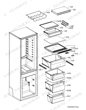 Взрыв-схема холодильника Husqvarna QRT4280W - Схема узла Internal parts