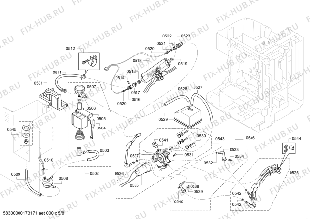 Схема №5 C77V60N2 с изображением Панель для электрокофемашины Bosch 00655239