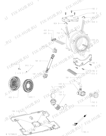Схема №2 WLF10AB25I с изображением Обшивка для стиралки Whirlpool 481010889054