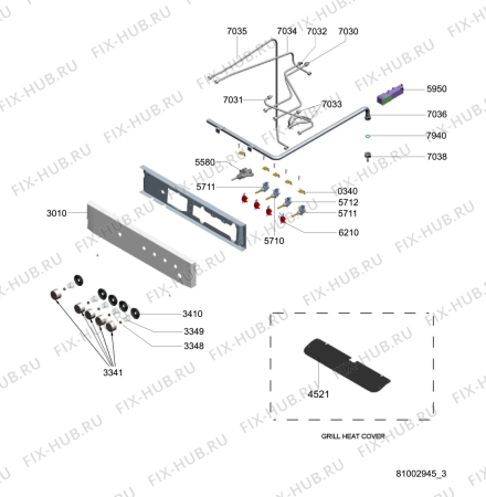 Схема №4 ACM 870 WH с изображением Панель для плиты (духовки) Whirlpool 480121102012
