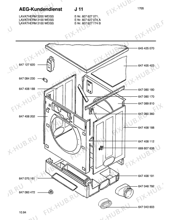 Взрыв-схема стиральной машины Aeg LTH3100-W - Схема узла Section1
