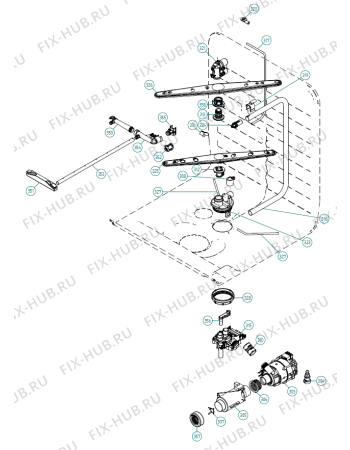 Взрыв-схема посудомоечной машины Asko D5233 XL JP   -Titanium FI (339704, DW70.3) - Схема узла 03