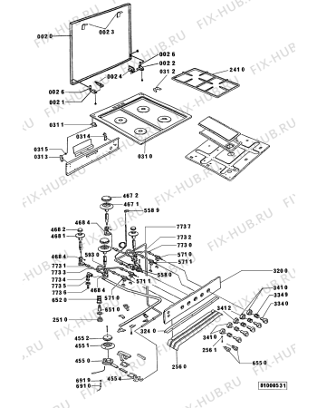 Схема №2 ACM 951/BB с изображением Обшивка для плиты (духовки) Whirlpool 481945358543
