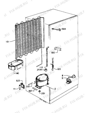 Взрыв-схема холодильника Electrolux ER3133I - Схема узла Cooling system 017