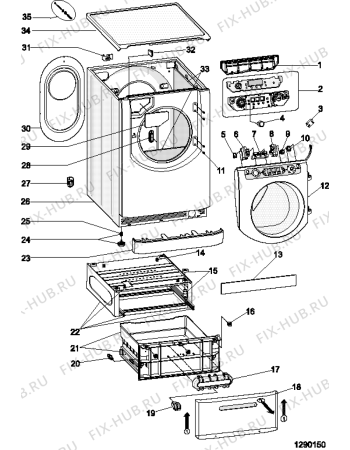 Схема №2 AQ7F29IUKE (F062482) с изображением Пластина для стиральной машины Indesit C00288781