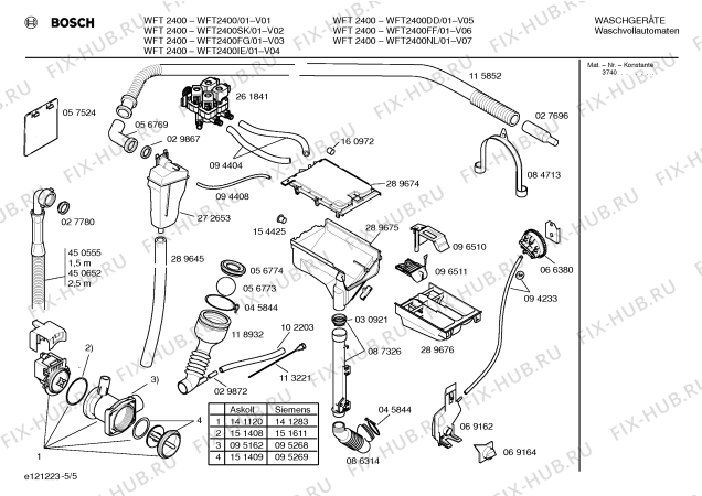 Взрыв-схема стиральной машины Bosch WFT2400NL WFT2400 - Схема узла 05