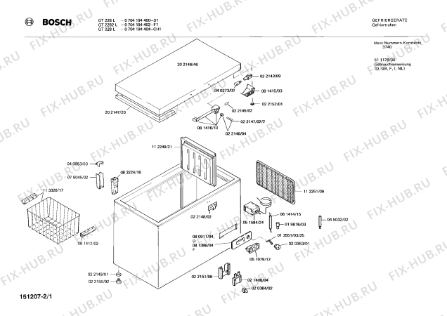 Схема №2 0704194404 GT228L с изображением Корзина для холодильника Bosch 00113326