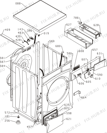 Схема №4 D62225 (705022, SPK2) с изображением Декоративная панель для стиральной машины Gorenje 237719