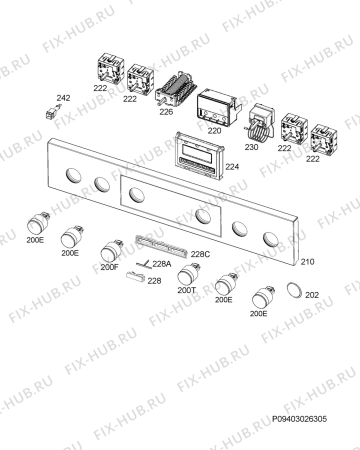 Взрыв-схема плиты (духовки) Electrolux EKI6559AOW - Схема узла Command panel 037