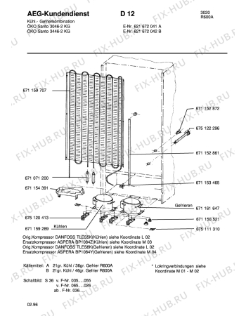 Взрыв-схема холодильника Aeg SAN3446-2 KG - Схема узла Refrigerator cooling system