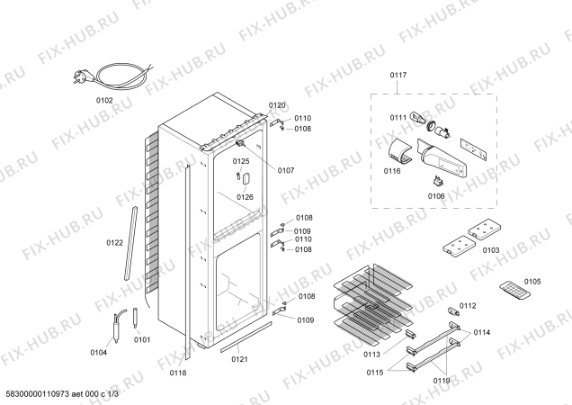 Схема №1 KIM26470GB с изображением Дверь для холодильника Bosch 00218989