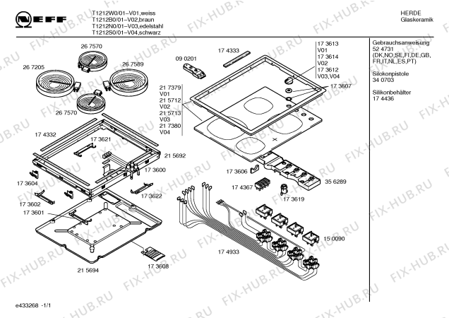 Схема №1 T1212B0 KB 1210 с изображением Стеклокерамика для электропечи Bosch 00215712
