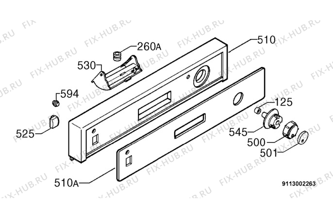 Взрыв-схема посудомоечной машины Zanussi ZD694X - Схема узла Command panel 037