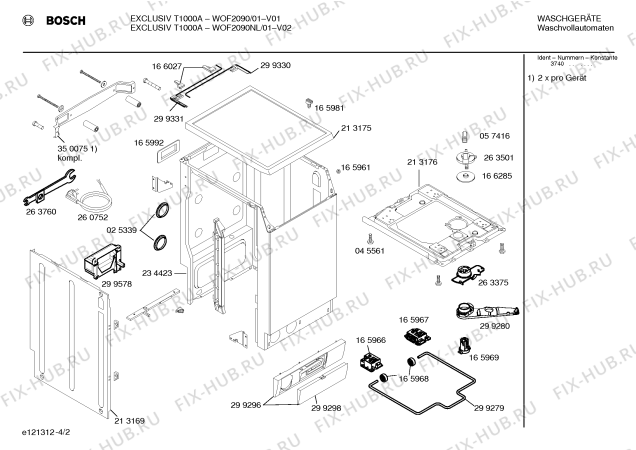 Взрыв-схема стиральной машины Bosch WOF2090 EXCLUSIV T1000A - Схема узла 02