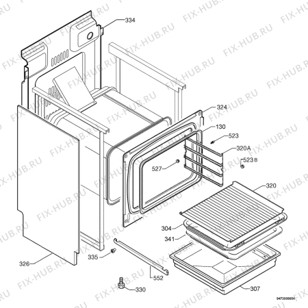 Взрыв-схема плиты (духовки) Electrolux EKM6600W - Схема узла Housing 001