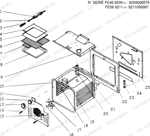 Взрыв-схема плиты (духовки) SCHOLTES FE56WH60HZ (F008847) - Схема узла