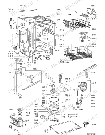 Схема №1 ADG 655 IX с изображением Модуль (плата) управления для посудомоечной машины Whirlpool 480140102095