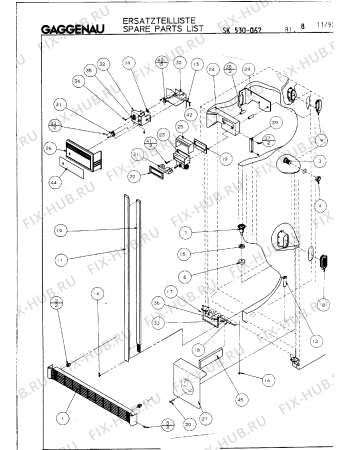 Схема №20 SK530062 с изображением Корзина для холодильной камеры Bosch 00294315