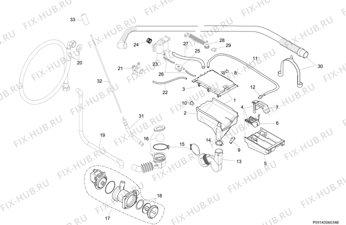 Взрыв-схема стиральной машины Electrolux WASL7M101 - Схема узла Hydraulic System 272