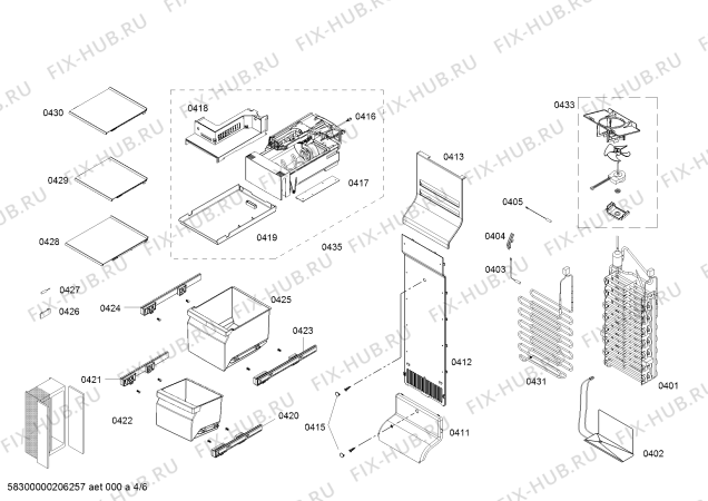 Схема №4 B22CS51SNS с изображением Поднос для холодильника Bosch 11023377