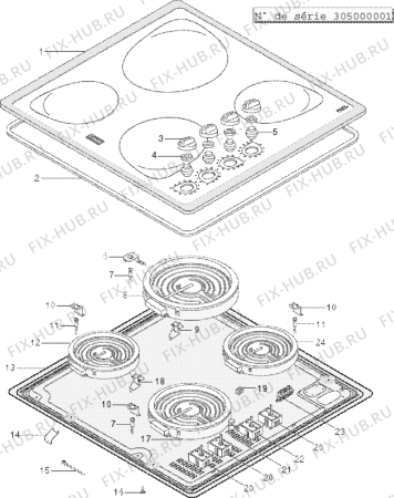 Схема №1 S910EB (F029811) с изображением Запчасть для плиты (духовки) Indesit C00096924