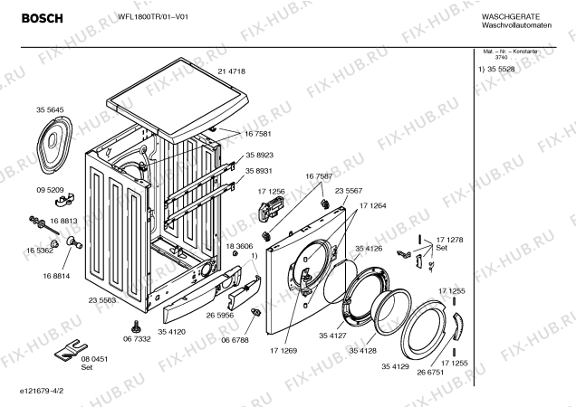 Схема №2 WFL1800TR Eurowasher 1800 с изображением Таблица программ для стиральной машины Bosch 00523653