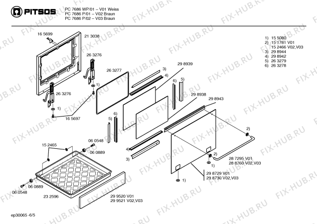 Схема №6 PC7686WP с изображением Стеклокерамика для духового шкафа Bosch 00234450