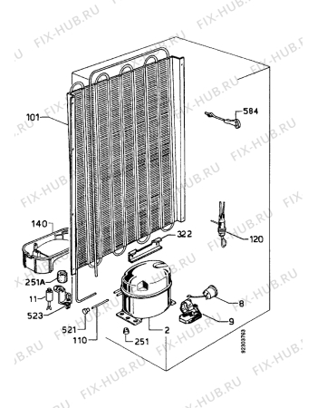 Взрыв-схема холодильника Zanussi ZPL5233 - Схема узла Cooling system 017