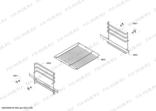 Взрыв-схема плиты (духовки) Bosch HCA624260R - Схема узла 06