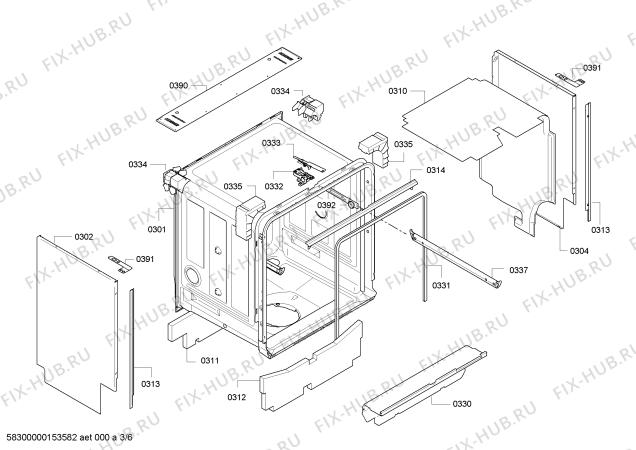 Взрыв-схема посудомоечной машины Bosch SBI65M55CH - Схема узла 03