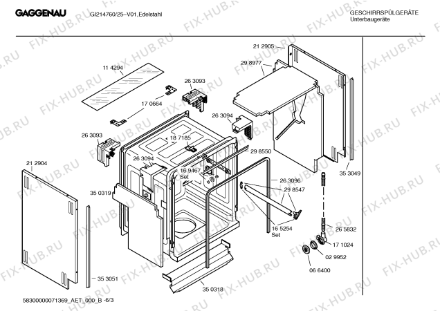 Схема №4 GI214760 с изображением Инструкция по эксплуатации Gaggenau для посудомойки Bosch 00589820