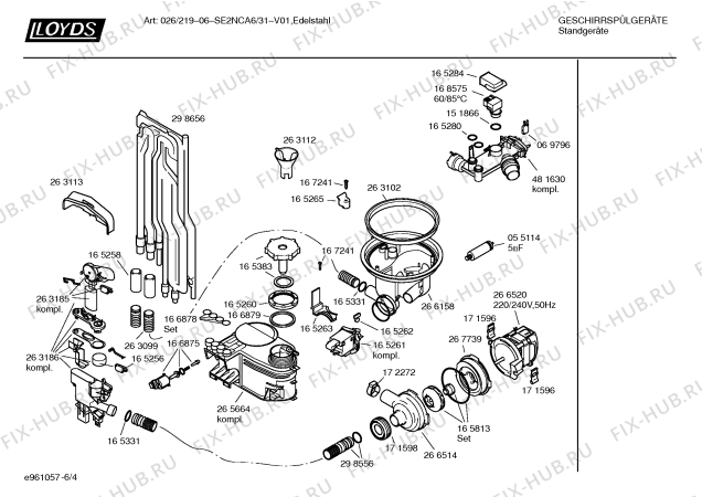 Схема №4 SE3VWA2 GS547 с изображением Переключатель для посудомойки Bosch 00170032