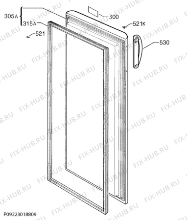 Взрыв-схема холодильника Rosenlew RPP2335 - Схема узла Door 003