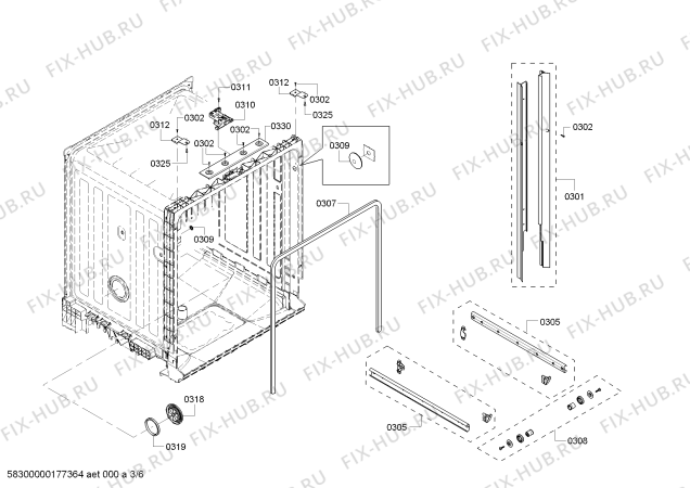 Схема №5 63013913015 Kenmore с изображением Кронштейн для посудомойки Bosch 00617609