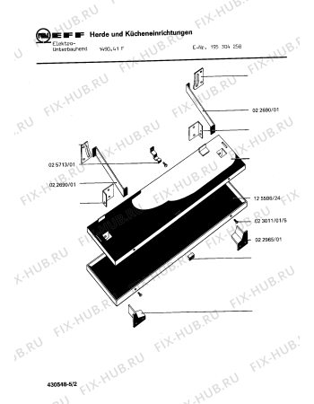 Взрыв-схема плиты (духовки) Neff 195304258 1490.41F - Схема узла 02